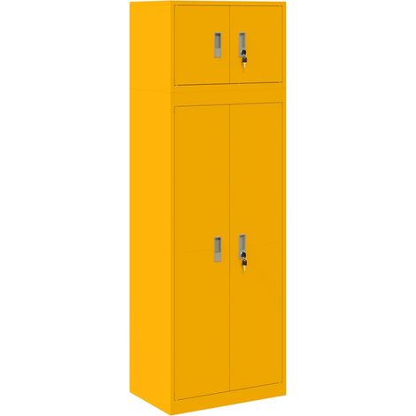 Armadio 2 pz Giallo senape 60 x 40 x 180 cm Acciaio Bloccabile vidaXL (1/5)