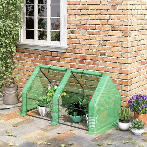 Serra da giardino 180x90x90 cm in acciaio verde OKMYHOME (1/4)