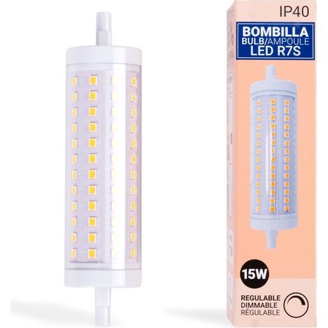 Bombilla LED R7S Regulable 118mm - 1700lm - 230V - 15W - Blanco Neutro
