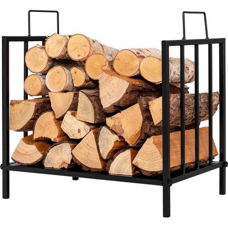 COSTWAY Porta Legna per Interni ed Esterni, Porta Legna per Camino in Acciaio Resistente, Portalegna da Ardere per Stufe e Braciere (46 x 31 x 46 cm, Portata 50 kg) (1/5)
