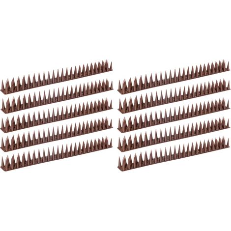 Punte dissuasive per uccelli, design flessibile, materiale atossico, marrone - 10 pezzi (1/2)
