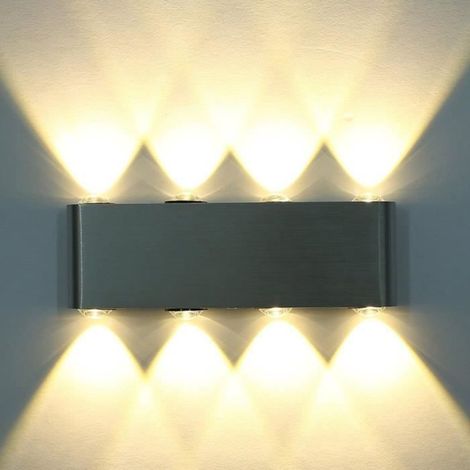 Applique murale - 8W - Aluminium - Blanc chaud (1/4)