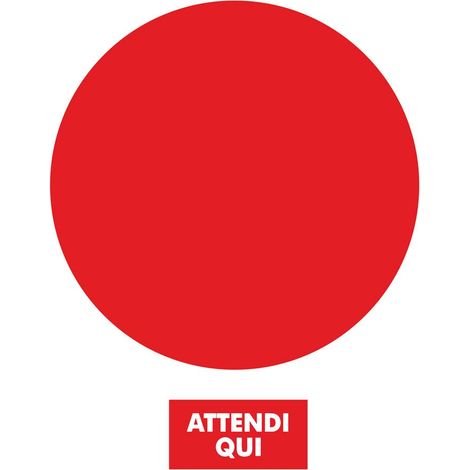 Bollo Adesivo Segnaletica Distanziamento Sociale per Pavimento, Rosso (1/5)