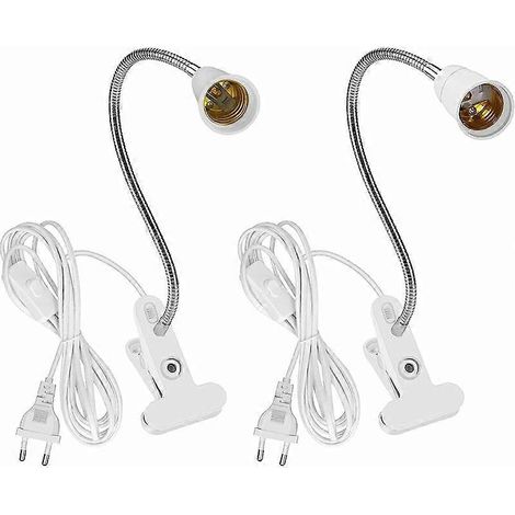 stuks LED-tafellampvoet E27 klemfitting, flexibele arm, tafellampklemvoet met schakelaar, 360° draaibare lampfitting voor lezen en make-up. (1/5)