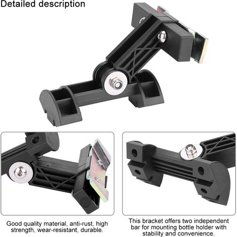 Support double bidon vélo, extension porte-gourde avec attache selle et adaptateur - Rack pour bouteille d'eau vélo (1/5)