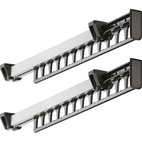 Lot de 2 Porte vêtements Armoire Garde Robe Extractible Coulissant pour Cintre Support Portemanteau for pour 12 Cintres Longueur 315 mm