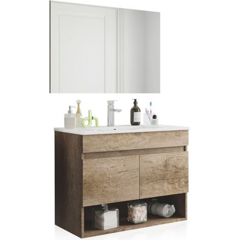 Mueble de baño con espejo Thai 2 puertas Nordik (ancho) x 64cm (alto) (1/5)