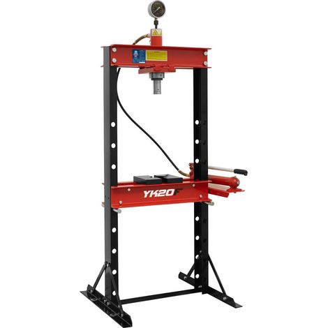 Sealey Hydraulic Press 20 Tonne Floor Type Inc Pressure Gauge & V-block YK20F