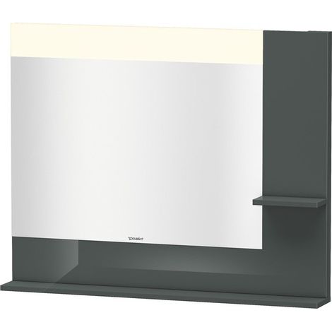 Specchio Duravit Vero con ripiani sul lato destro e inferiore, 7322, 1000mm, Colore (anteriore/corpo): Laccato lucido Grigio Dolomiti Grey - VE732203838