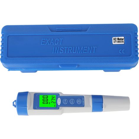 Tester per la qualità dell'acqua con ATC, tipo a penna H2, misuratore di idrogeno digitale, display a LED retroilluminato, tester di temperatura PPM, funzione di memorizzazione dei dati. (1/5)