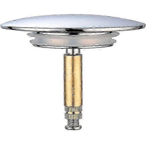 Bouchon de baignoire Bette, 70 mm, à double joint, réglable en hauteur, universel, pour robinet d'évier, en laiton trempé chromé, antirouille. (1/4)