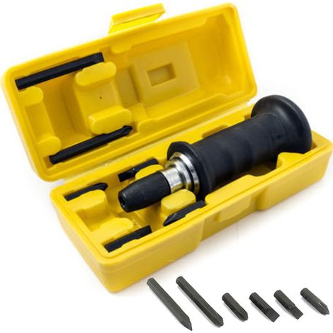 TRADE SHOP - Cacciavite A Percussione 7pz Impatto Per Viti E Bulloni Professionale Giravite - (1/2)