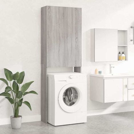Washing Machine Cabinet Grey sonoma 64x25,5x190 cm vidaXL