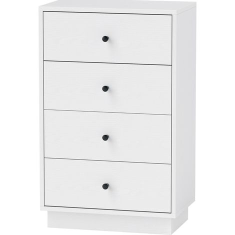 Cómoda aparador con 4 cajones de madera aglomerada blanca 47 x 29 x 75 cm (1/5)