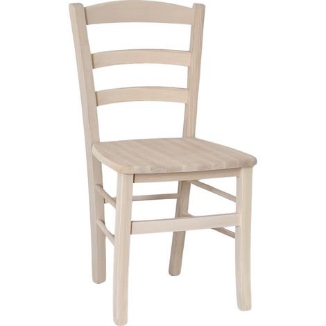 Sedia paesana con seduta in legno massello grezza da verniciare (1/5)