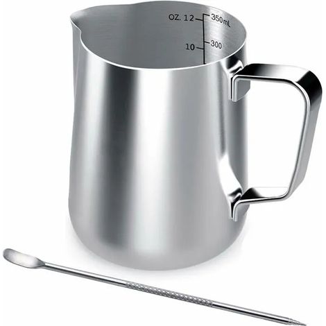 Pot à lait en acier inoxydable, 350ml à main levée Café Pot à lait, Lait Pichet (1/4)