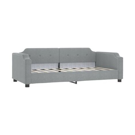 Méridienne avec tiroirs, gris clair, 90 × 190 cm, tissu, lit, rangement pratique intégré, tissu doux et respirant, idéal chambre à coucher, style moderne, montage simple (1/5)
