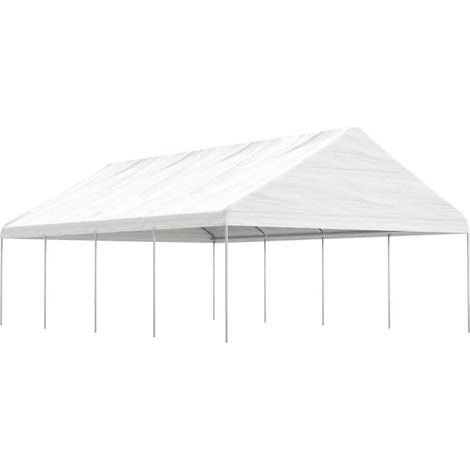 Pavillon mit Dach Weiß 8,92x5,88x3,75 m Polyethylen