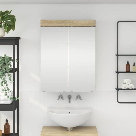 Badezimmerspiegelschrank TULUM Sonoma-Eiche 60 x 16,5 x 78 cm (1/5)