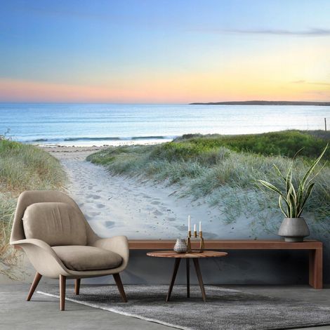 Fototapete Strand Meer Dünen, für Wohnzimmer und Schlafzimmer, 150 x 105 cm – Komplettset inkl. Kleister & Anleitung (1/4)