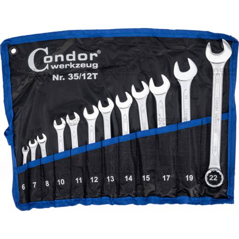 SERIE KIT SET CHIAVI COMBINATE STELLA E FISSA INGLESI 12pz 6-22mm CONDOR (1/2)