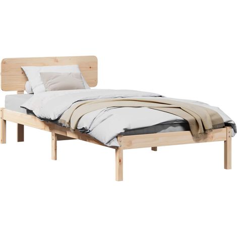 Maison Exclusive - Estructura de cama Natural 90 x 200 cm Madera (1/5)
