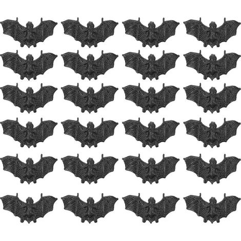 Lot de 100 chauves-souris décoratives adorables pour Halloween - Accessoires d'Halloween-4X2CM-Black (1/2)