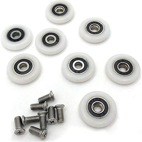 8 roulettes pour porte de douche de 25 mm. (1/5)