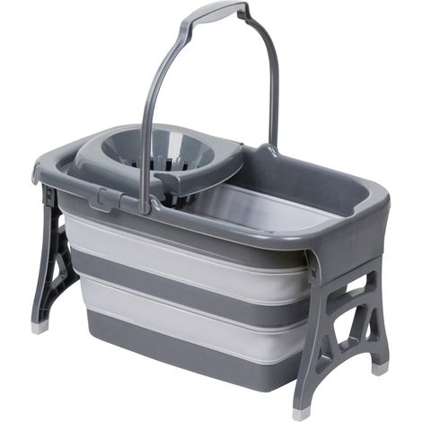 Secchio Pieghevole 20 Litri per Mop con Strizzatore Mopper Portatile per Pulizia (1/4)