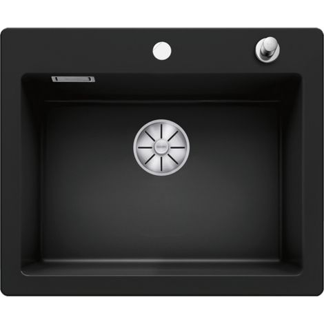 Blanco Evier PALONA 6 PuraDur en céramique avec vidage automatique 61.5x51cm, Noir (524738) (1/5)