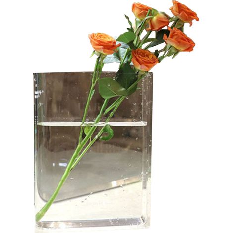 Vase Livre Décorative pour Fleurs - Décoration Maison Bureau Chambre - Style Artistique et Culturel - Transparent avec Caractères Blancs (1/5)