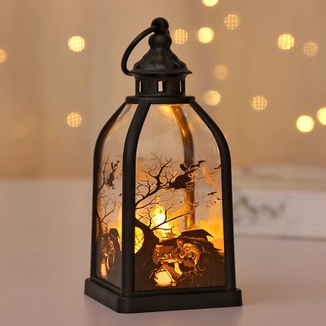 Décoration d'Halloween lanterne LED, veilleuse à thème horreur pour salon, chambre et fête