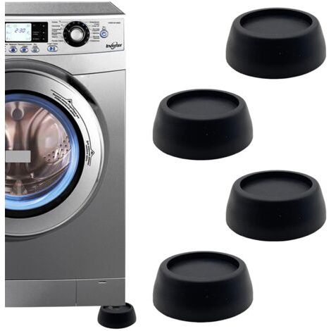 4 Pièces Noir Tapis Anti-vibration pour Machine à Laver, Antibruit Pied Machine a Laver avec Patin Caoutchouc, pour Machines à Laver, Sèche-Linge, Meubles, Patins Anti Vibration Lave Linge (1/5)