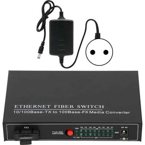 Commutateur Ethernet Fibre TBC‑MC3418ED20 Plug and Play, alliage d'aluminium robuste et stable, commutateur réseau 100‑240V prise UE (1/5)