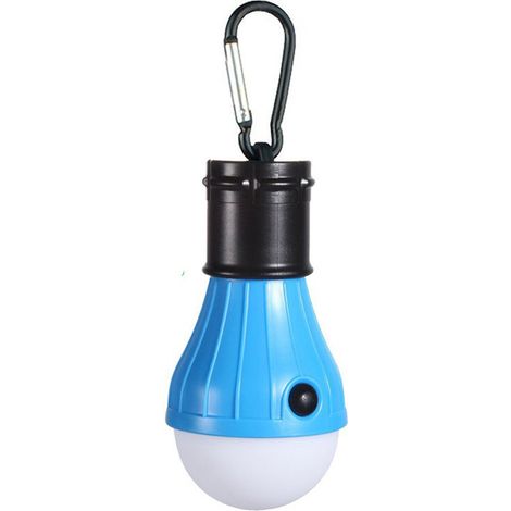 Lanterne de camping bleue, lampe LED portable, alimentée par piles, étanche, idéale pour les situations d'urgence nocturnes, avec 3 modes d'éclairage et un design ludique - AquaForge (1/3)