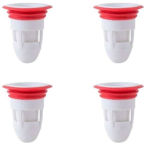 4 Stück Anti-Geruchs-Stopfen für Abwasserkanal, Dusche, Bodenablauf, Rückflussschutz-Bodenablauf 41-50mm - Weiß (1/4)