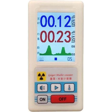 Compteur Geiger - Détecteur Rayonnement Radioactif - Écran LCD Rétroéclairé - Précision 0,01 µSv/h - Pour Domestique Industriel Médical - 1 Pièce (1/4)