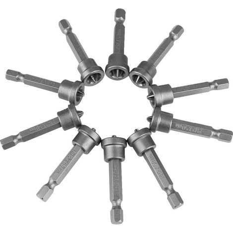 Lot de 10 Hex Shank 50mm PH2 Magnétique pour Embouts De Tournevis Pour Cloisons Sèches Plaque De Plâtre Localiser Chrome Vanadium Acier embouts de tournevis magnétiques PH2 pour plaque de plâtre (1/5)