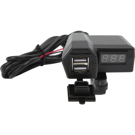 Dual-Port-USB-Kfz-Ladegerät (5 V, 3,1 A) mit roter LED-Voltmeteranzeige, 10–24 V Eingangsspannung, kompatibel mit Motorrad, Quad, UTV, Smartphone, Tablet und GPS-Gerät (1/5)
