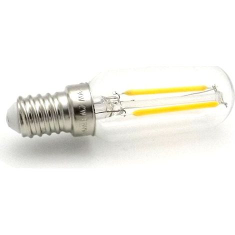 Bombilla Tubular Filamento LED E14 2W 2700K Cristal Transparente