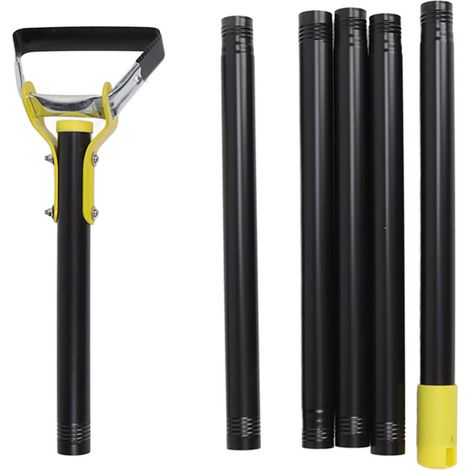 Houe de jardin Hula à long manche réglable et étrier en acier inoxydable, 6 sections