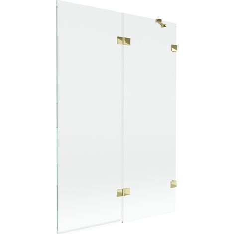 Mexen Lunar Duschwand 2-flügelig rechts 120 x 150 cm, transparent, gold - 897-120-100-50-00-P (1/5)