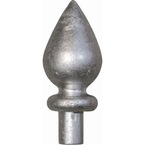 Décor goutte d'eau sur embase - Hauteur 65mm largeur 34mm base Ø12mm - Aluminium - À coller - DECO FER FORGE (1/3)