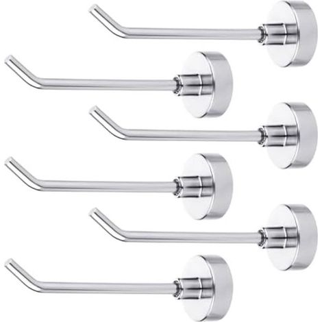 Hochleistungs-Magnethaken, 0,77 kg, 7,6 cm, für Kleiderbügel, Kreuzfahrtkabinen, Handtuchhalter, Grills, Kühlschränke, Küchen, Garagen (silber). (1/5)