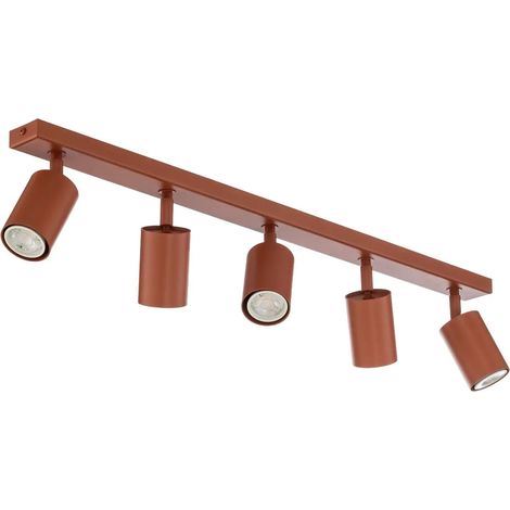 [GEBRAUCHT] B-Ware Deckenstrahler Zoom Deckenspot Lampe Rot Stahl Pulverbeschichtet Gu10 5 Flg