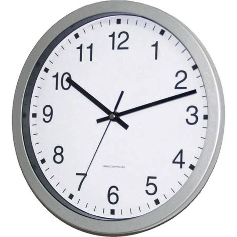EUROTIME 56831-07 Radiocontrollato Orologio da parete 30 cm x 43 mm Argento (1/5)