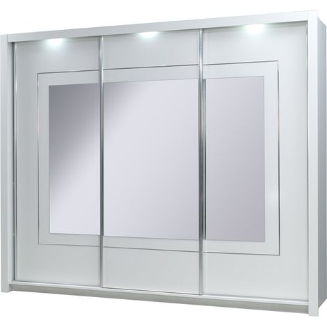 Schwebetürenschrank in weiß Hochglanz PALINURO-166, 208cm breit (1/3)