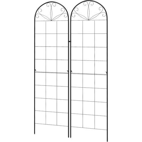 Metal Trellis Set of 2, Garden Trellis Climbing Plants Support Frames, Grid Design (1/5)