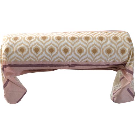 Taie de traversin 100% coton INOUK rose/beige 200x43 cm (1/5)