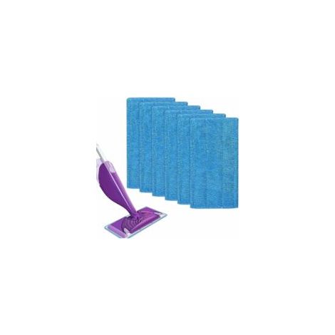 6 Stück Swiffer WetJet Mist wiederverwendbare Mikrofaser-Ersatzmopps für die Bodenreinigung (Blau, 6 Stück) - Crezuo